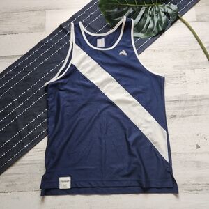 Tracksmith Van Cortlandt Mesh Singlet Tank Top Navy Ivory Size Medium